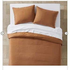 Casaluna heavyweight linen blend duvet, cover, and shams set king